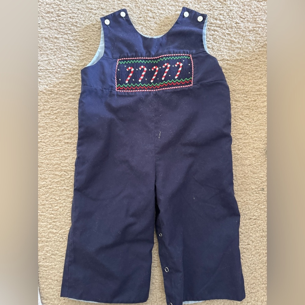 Charming Navy Kids Bodysuit with Candy Cane Design